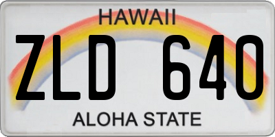 HI license plate ZLD640