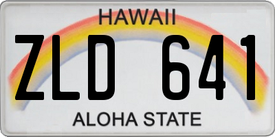 HI license plate ZLD641