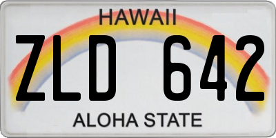 HI license plate ZLD642