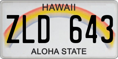 HI license plate ZLD643