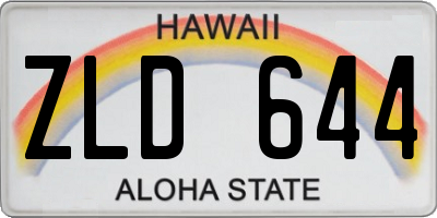 HI license plate ZLD644