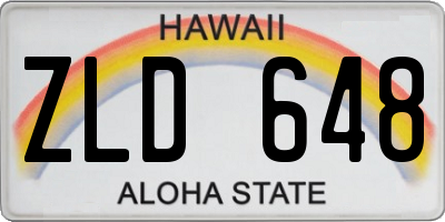 HI license plate ZLD648