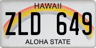 HI license plate ZLD649