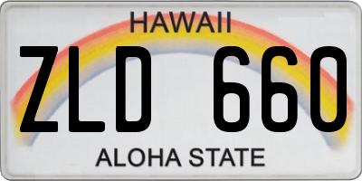 HI license plate ZLD660