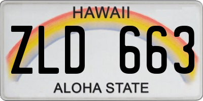 HI license plate ZLD663