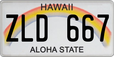 HI license plate ZLD667