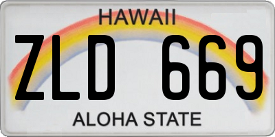 HI license plate ZLD669