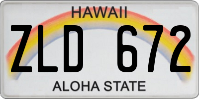 HI license plate ZLD672