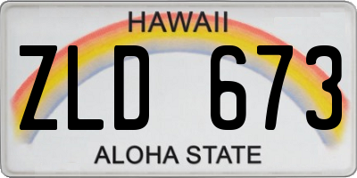 HI license plate ZLD673