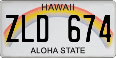 HI license plate ZLD674
