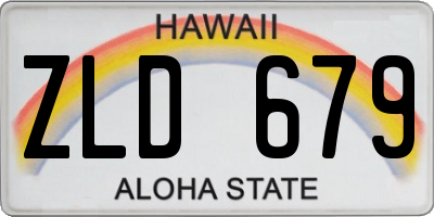 HI license plate ZLD679