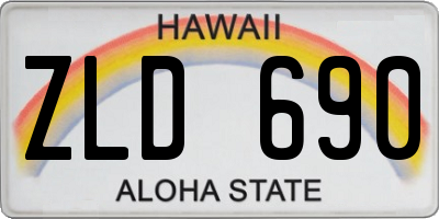 HI license plate ZLD690