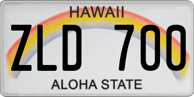 HI license plate ZLD700