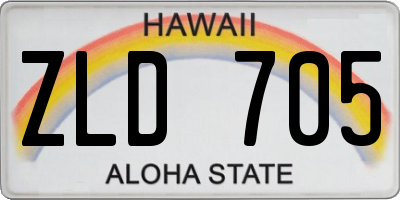 HI license plate ZLD705