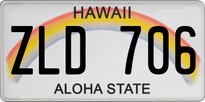 HI license plate ZLD706