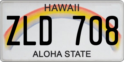 HI license plate ZLD708
