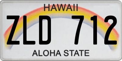 HI license plate ZLD712