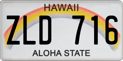 HI license plate ZLD716