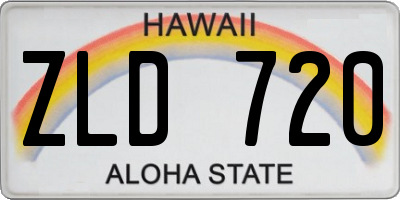 HI license plate ZLD720