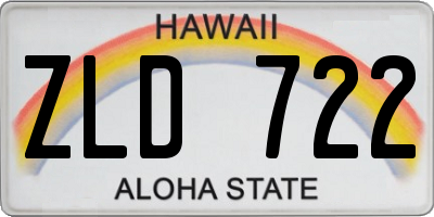 HI license plate ZLD722