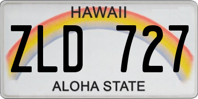HI license plate ZLD727