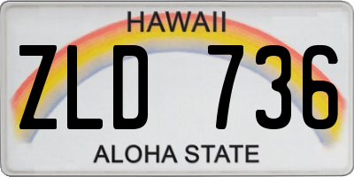 HI license plate ZLD736
