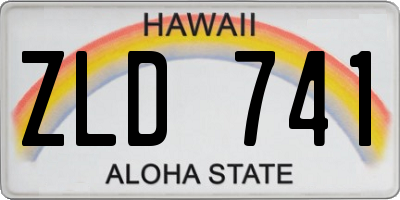 HI license plate ZLD741