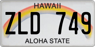 HI license plate ZLD749