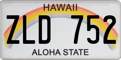 HI license plate ZLD752