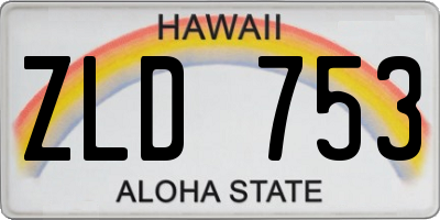 HI license plate ZLD753
