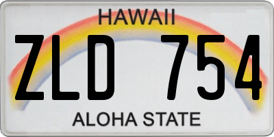 HI license plate ZLD754