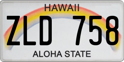 HI license plate ZLD758