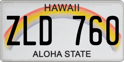 HI license plate ZLD760