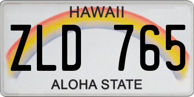 HI license plate ZLD765