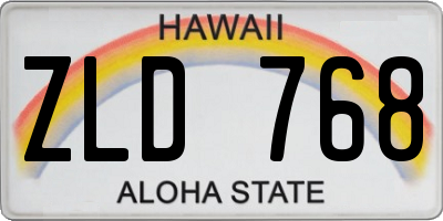 HI license plate ZLD768