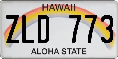 HI license plate ZLD773
