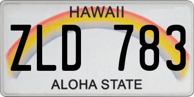 HI license plate ZLD783