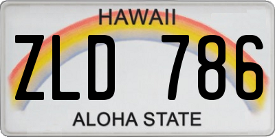 HI license plate ZLD786