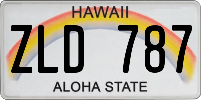 HI license plate ZLD787