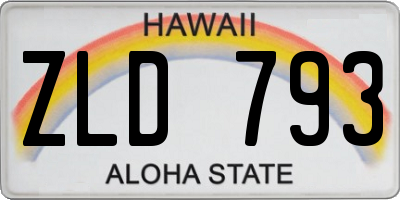 HI license plate ZLD793
