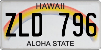 HI license plate ZLD796