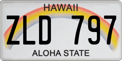 HI license plate ZLD797