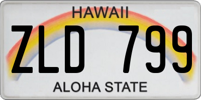 HI license plate ZLD799
