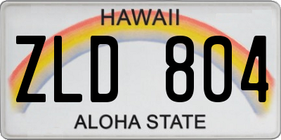 HI license plate ZLD804