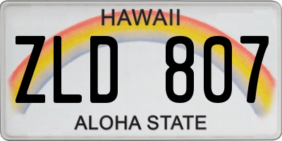 HI license plate ZLD807