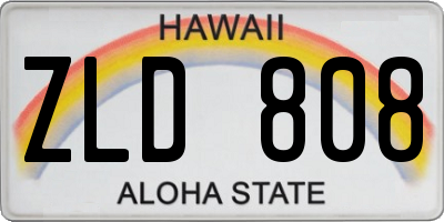 HI license plate ZLD808