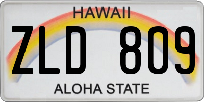 HI license plate ZLD809