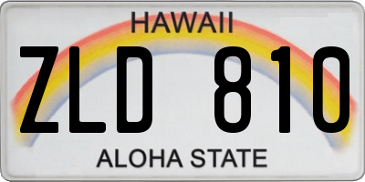 HI license plate ZLD810