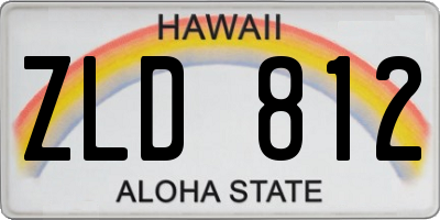 HI license plate ZLD812