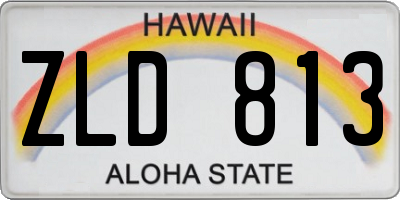 HI license plate ZLD813